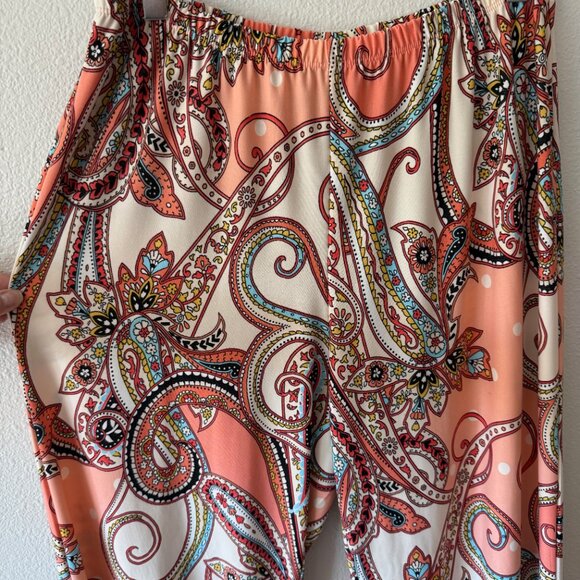 Melissa Paige‎ Colorful Pull On Paisley Palazzo Pants Size L - Picture 4 of 9